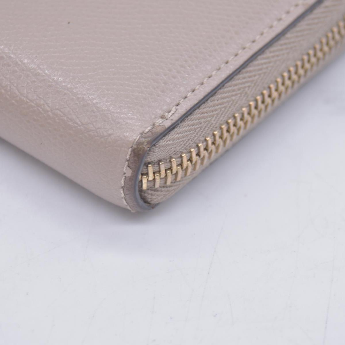 $760 Fendi Vitello Cruis Lucido Fendi Zip Around Wallet Tortora CONSIGNMENT 10021151