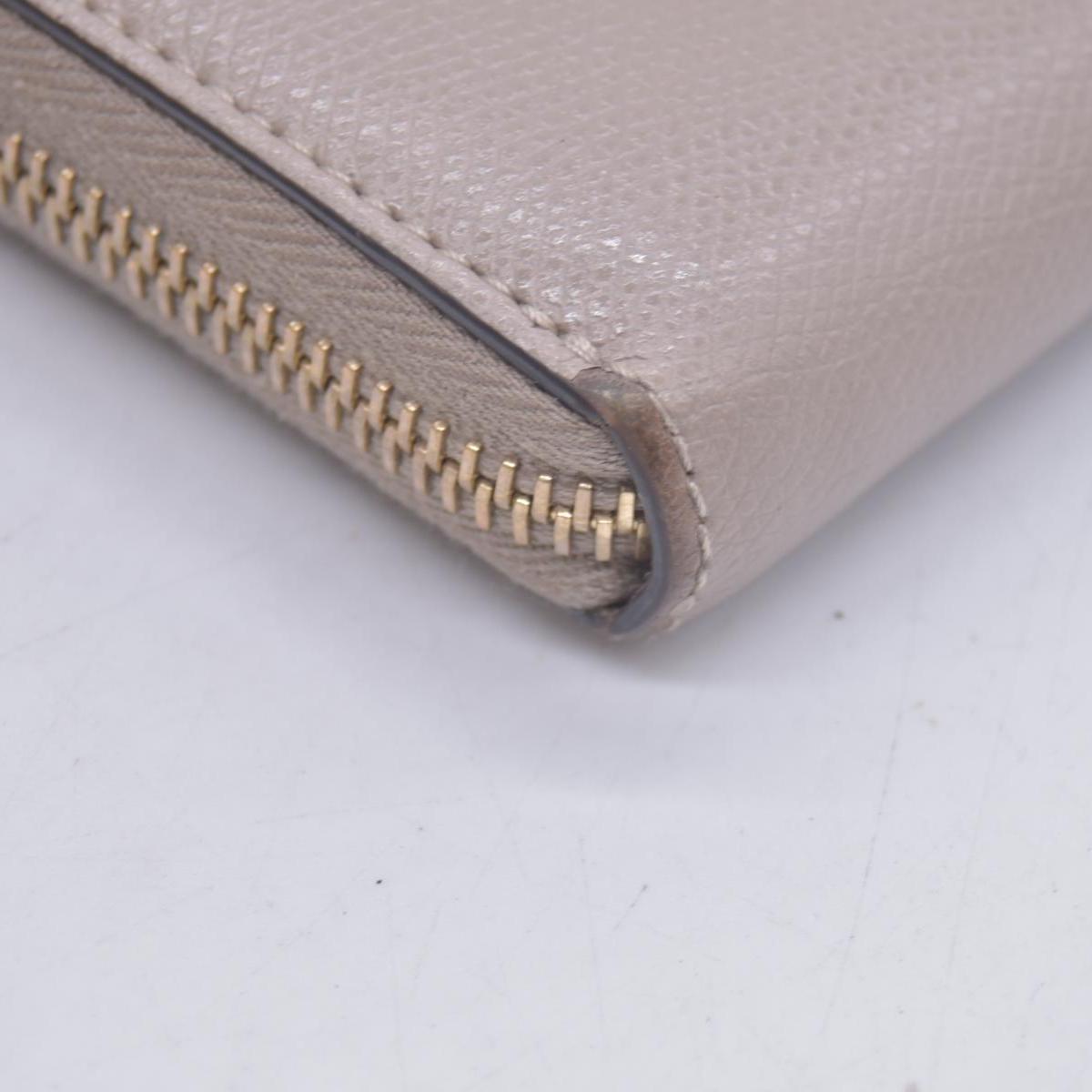 $760 Fendi Vitello Cruis Lucido Fendi Zip Around Wallet Tortora CONSIGNMENT 10021151