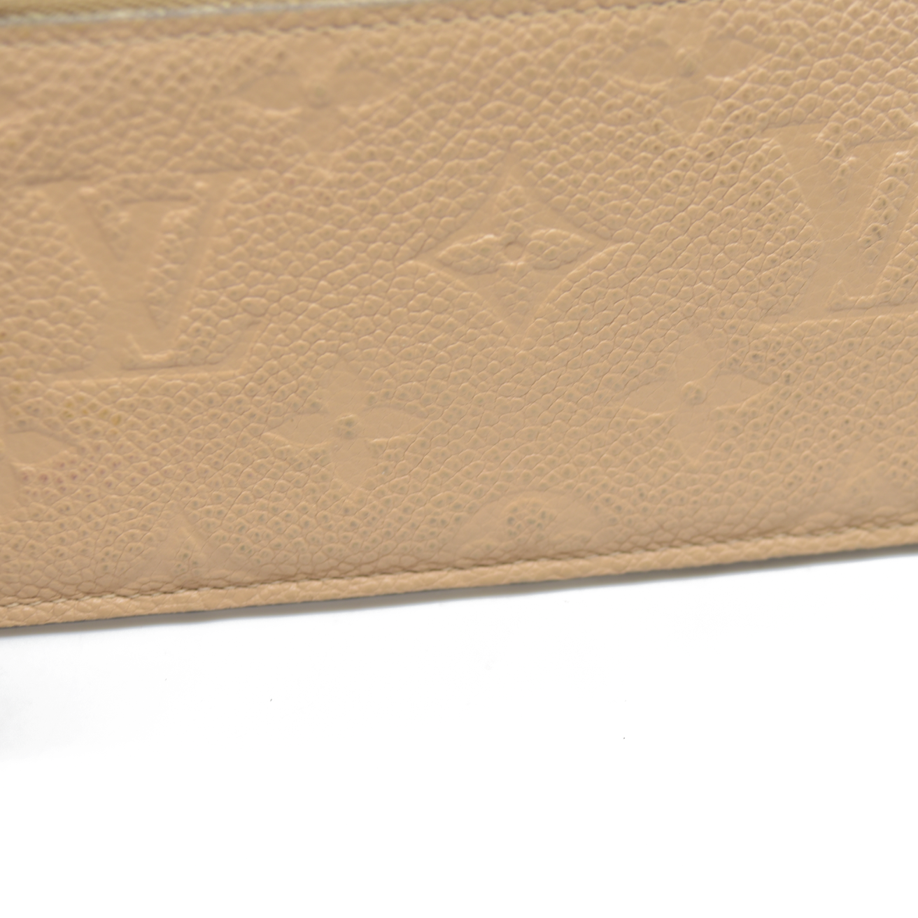 2015 SP0175 Louis Vuitton Empreinte Dune Zipper Pouch Beige Leather