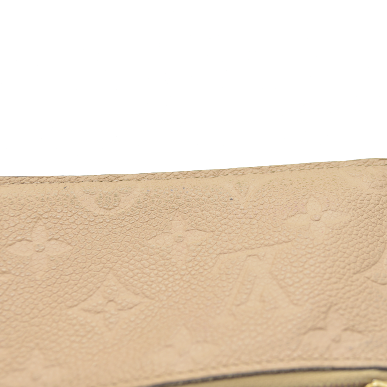 2015 SP0175 Louis Vuitton Empreinte Dune Zipper Pouch Beige Leather