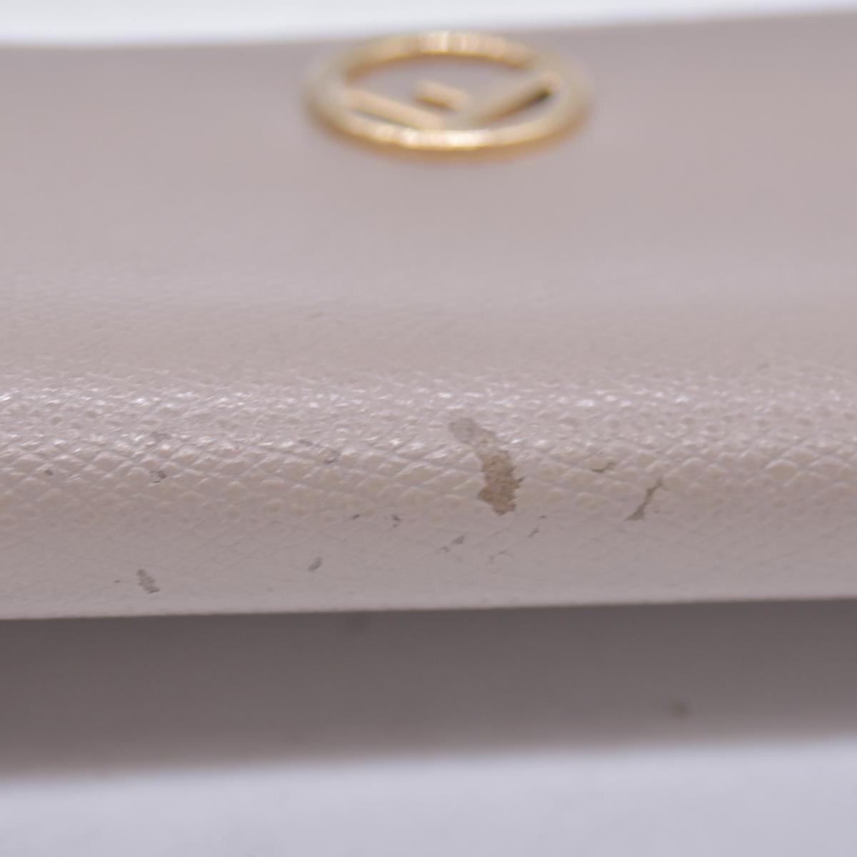 $760 Fendi Vitello Cruis Lucido Fendi Zip Around Wallet Tortora CONSIGNMENT 10021151