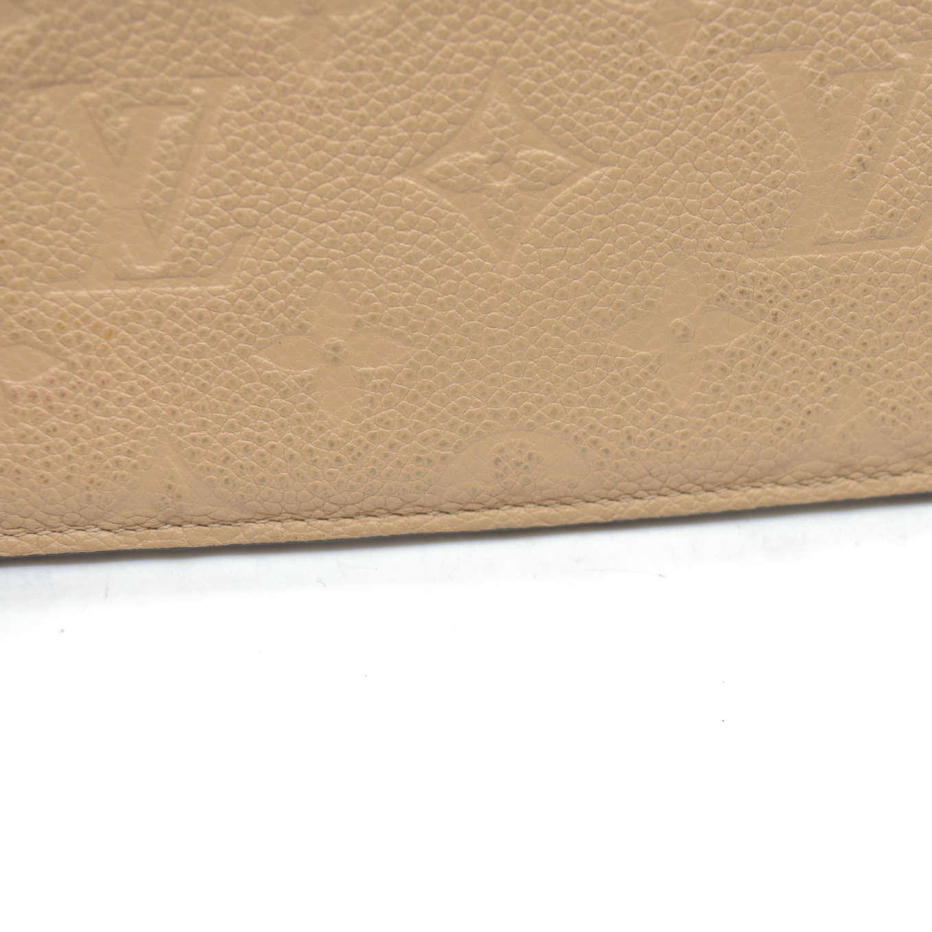 2015 SP0175 Louis Vuitton Empreinte Dune Zipper Pouch Beige Leather