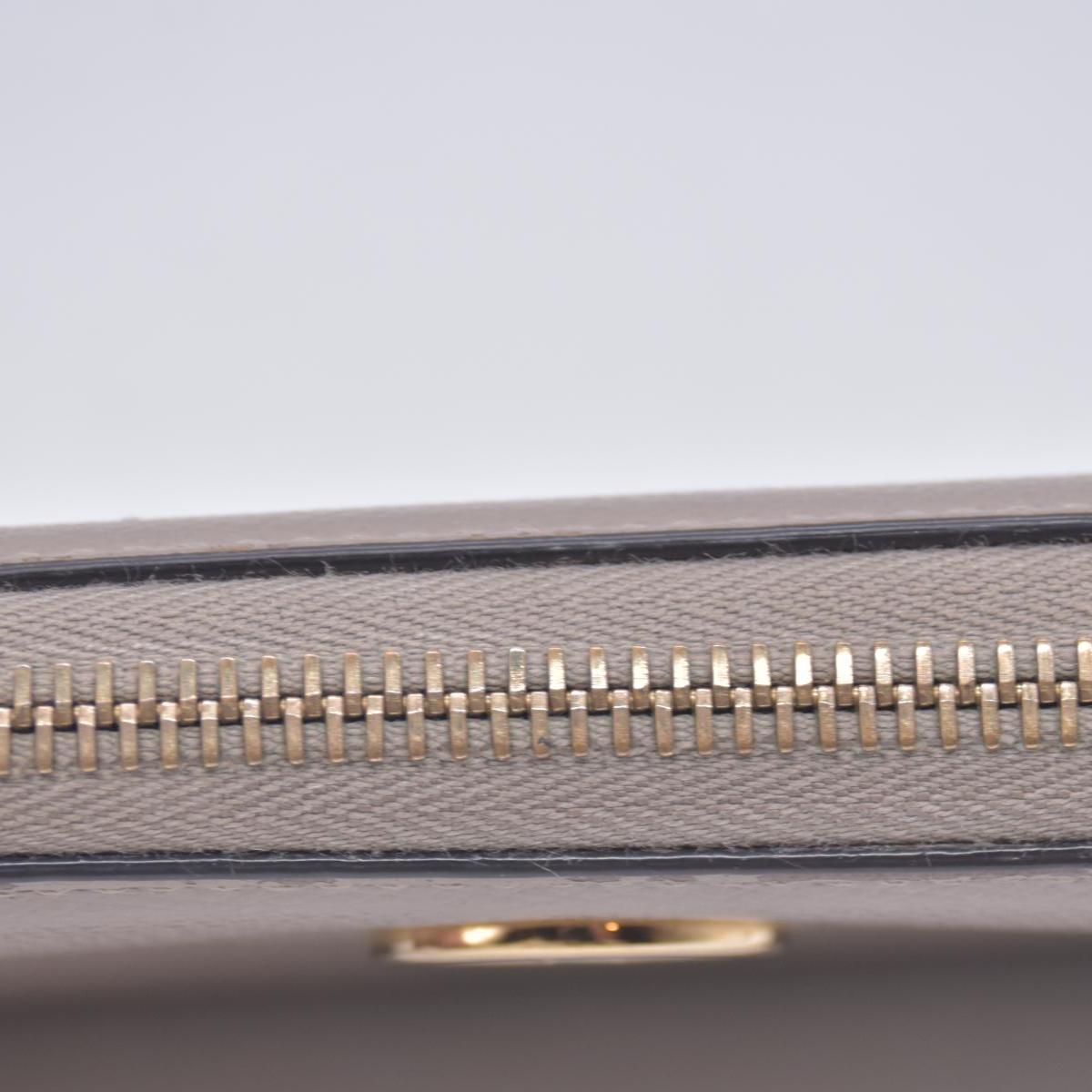 $760 Fendi Vitello Cruis Lucido Fendi Zip Around Wallet Tortora CONSIGNMENT 10021151