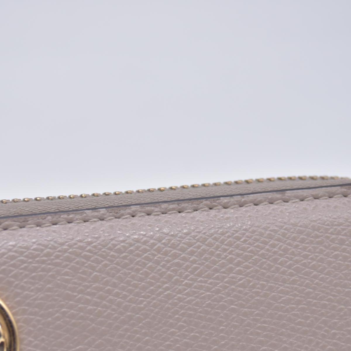 $760 Fendi Vitello Cruis Lucido Fendi Zip Around Wallet Tortora CONSIGNMENT 10021151