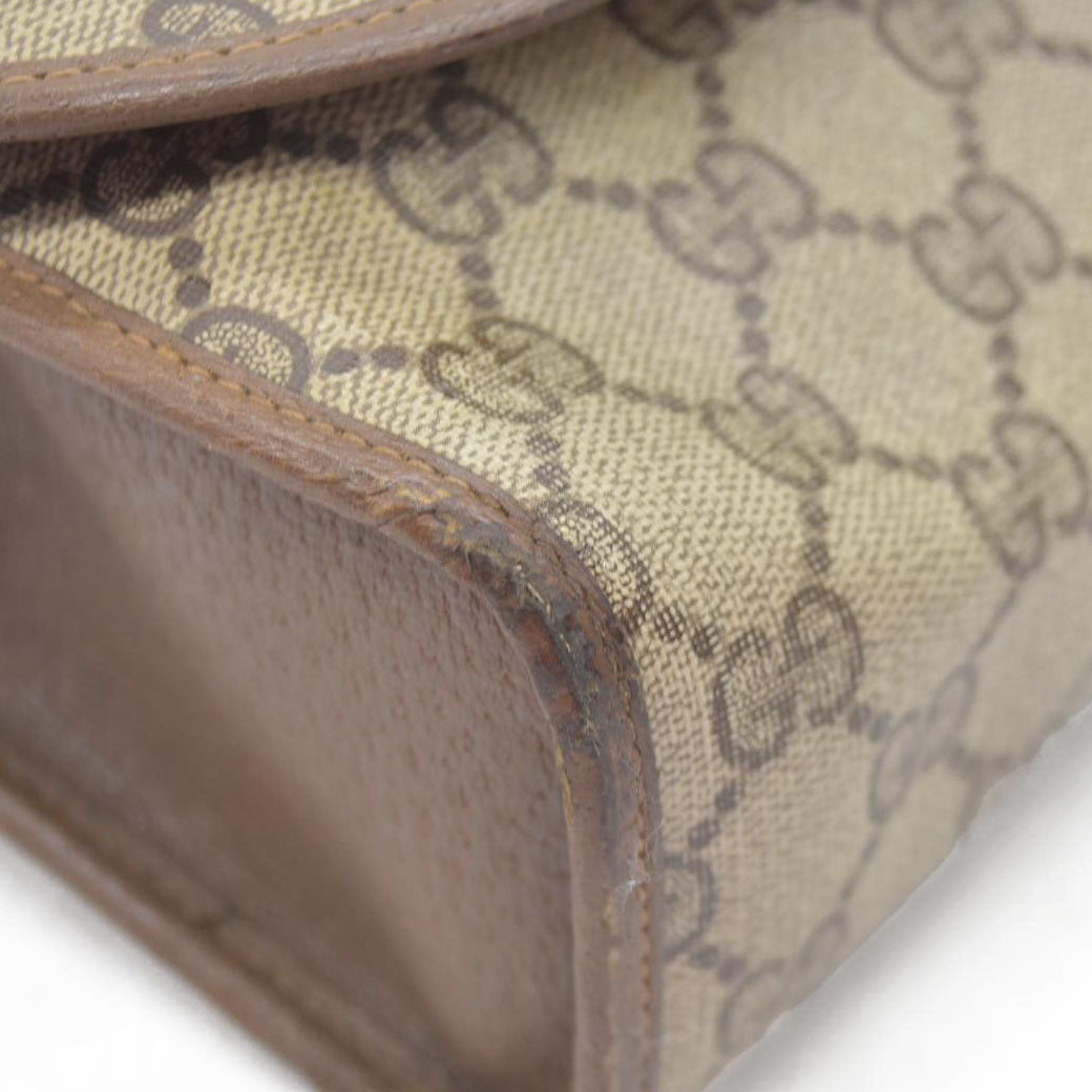 $880 Gucci GG Sherry Line PVC Leather Pouch Clutch Bag
