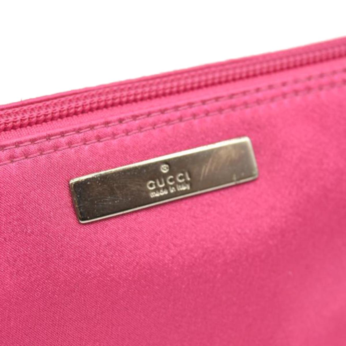 USED GUCCI GG Canvas Boat Baguette Pink