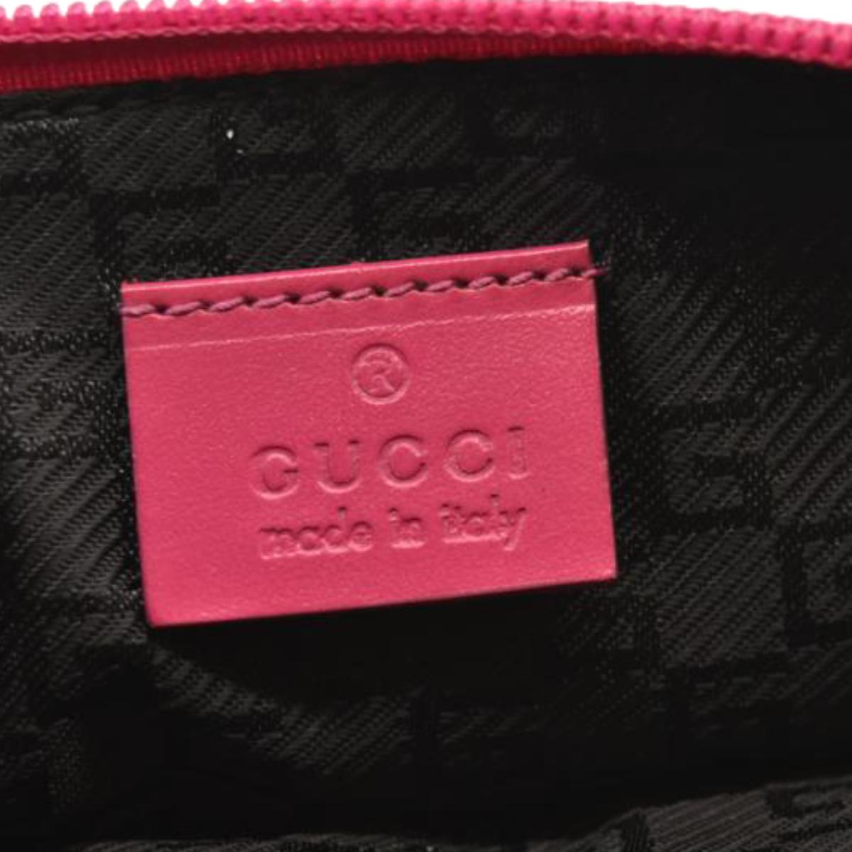 USED GUCCI GG Canvas Boat Baguette Pink