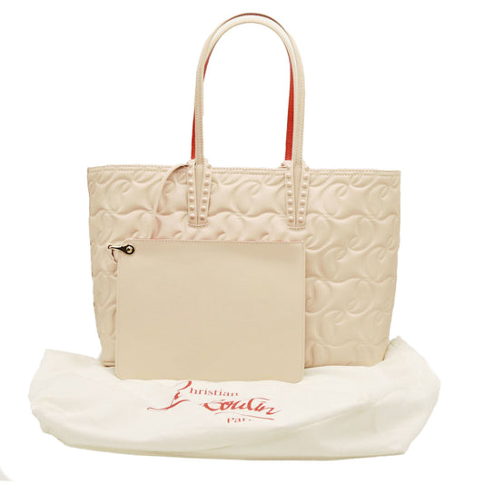 CHRISTIAN LOUBOUTIN  Nappa Embossed East West Cabata Tote Leche