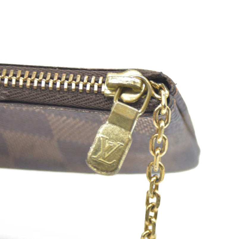 LOUIS VUITTON Damier Ebene Coin Purse Key Pochette Cles CT2243 AUCTION $345