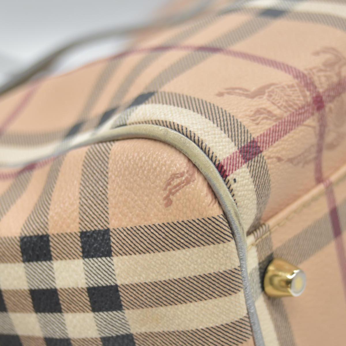 $895 Burberry Haymarket Check Small Canterbury Tote Silver