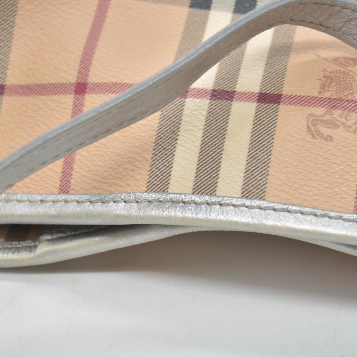 $895 Burberry Haymarket Check Small Canterbury Tote Silver