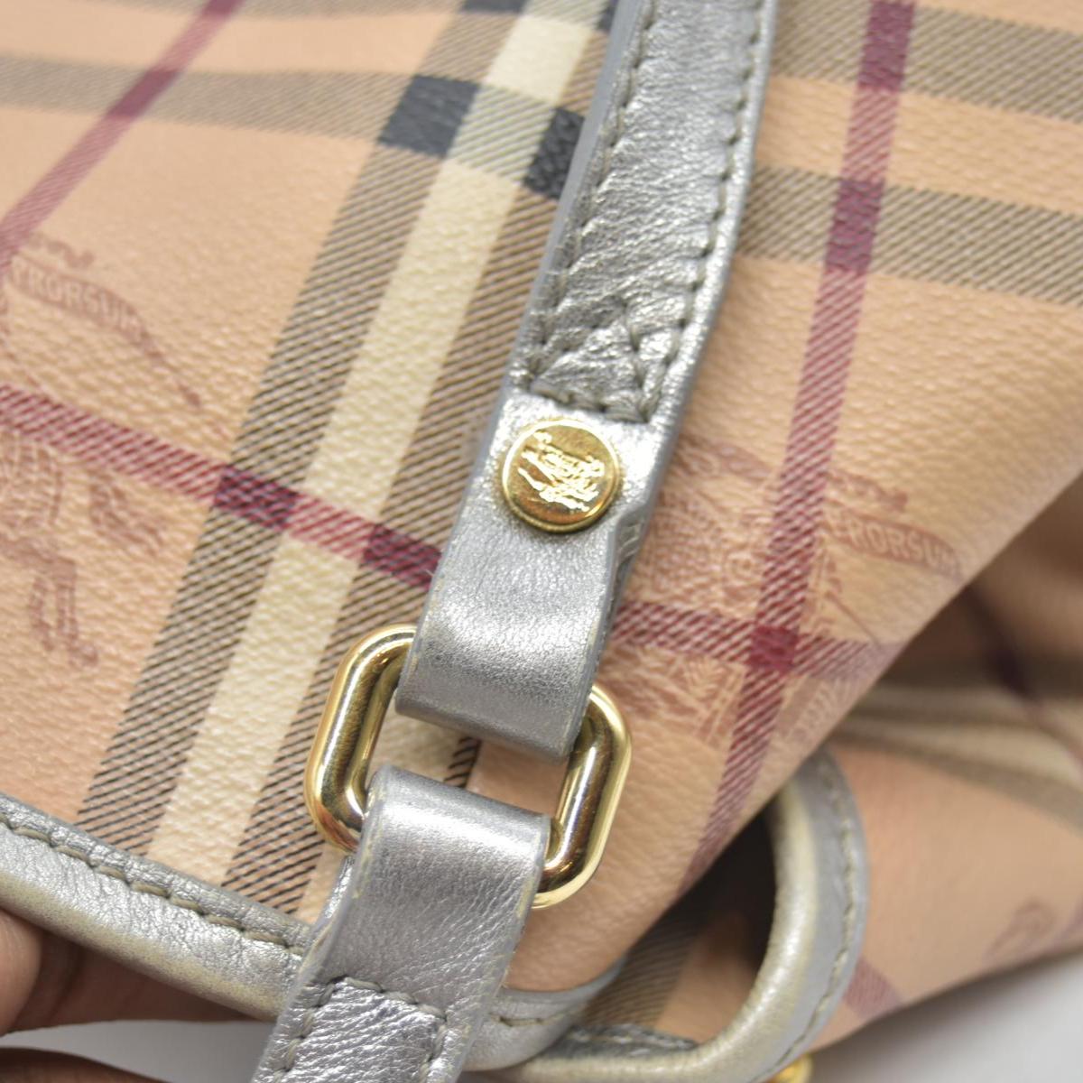 $895 Burberry Haymarket Check Small Canterbury Tote Silver