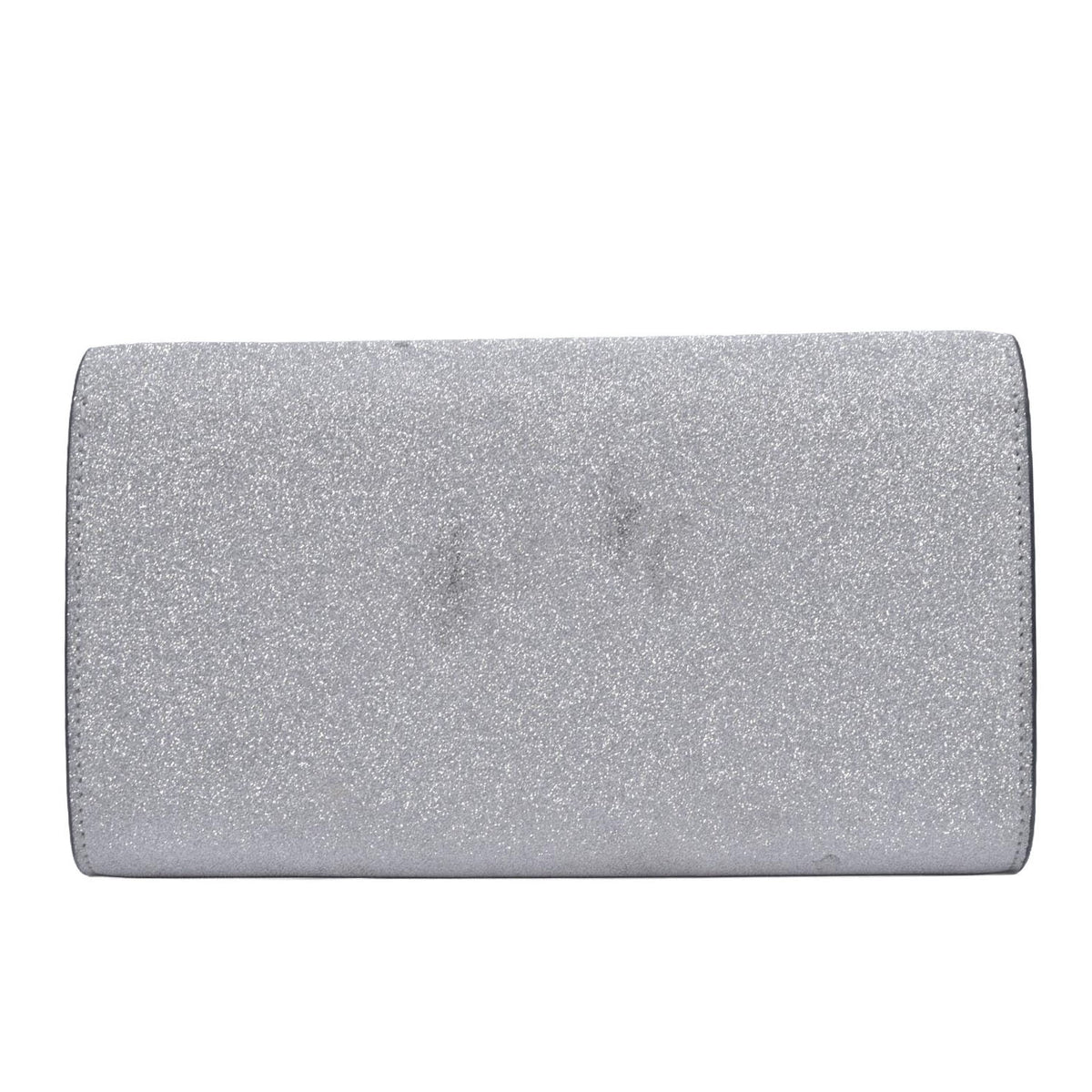 $1190 Christian Louboutin Glitter Calfskin Loubi54 Crossbody Clutch Silver 10021112