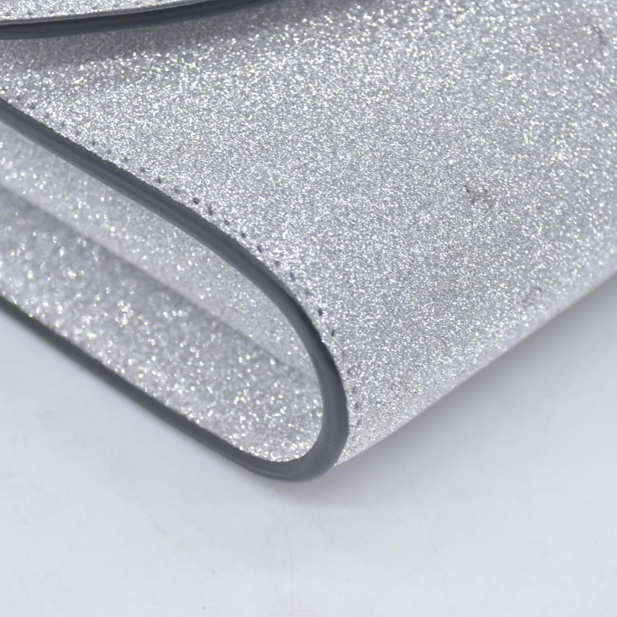 $1190 Christian Louboutin Glitter Calfskin Loubi54 Crossbody Clutch Silver 10021112