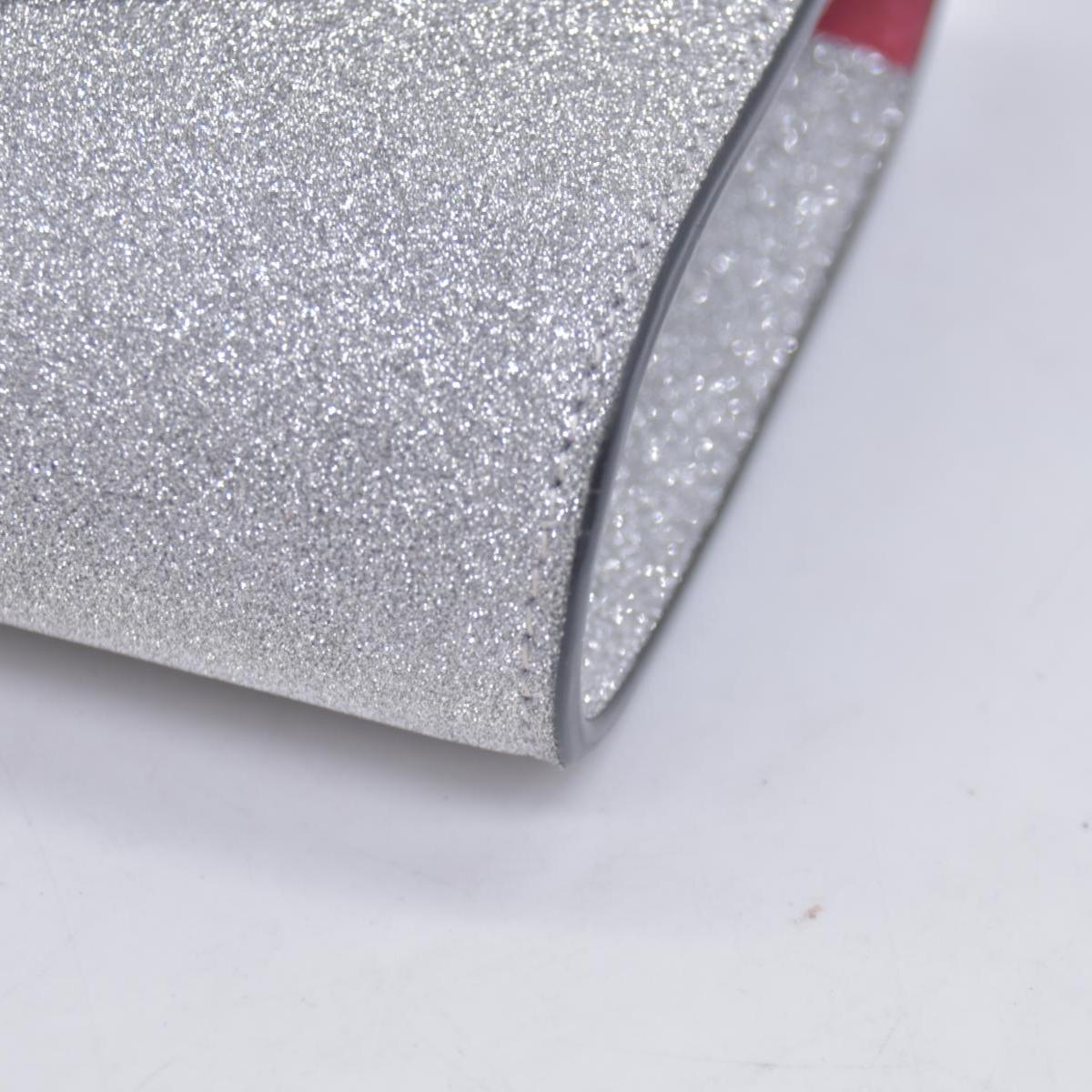 $1190 Christian Louboutin Glitter Calfskin Loubi54 Crossbody Clutch Silver 10021112