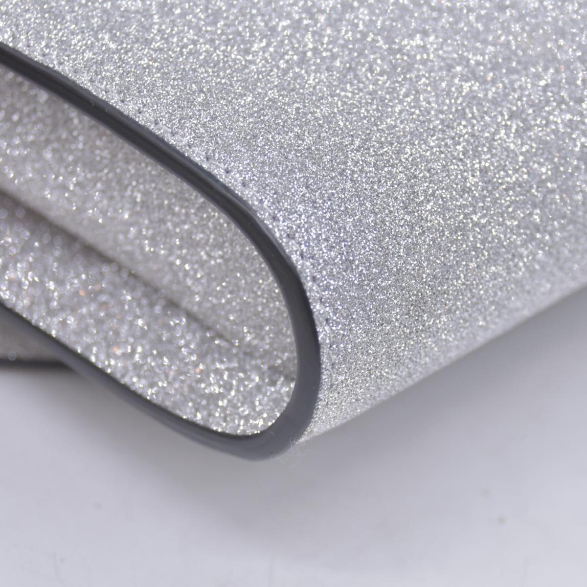 $1190 Christian Louboutin Glitter Calfskin Loubi54 Crossbody Clutch Silver 10021112