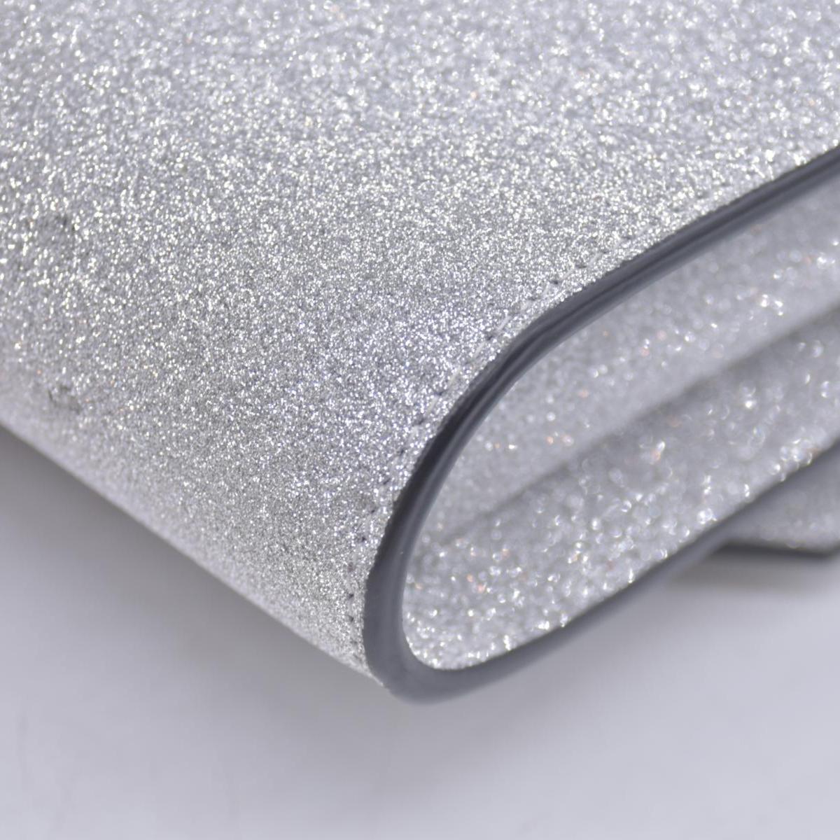$1190 Christian Louboutin Glitter Calfskin Loubi54 Crossbody Clutch Silver 10021112