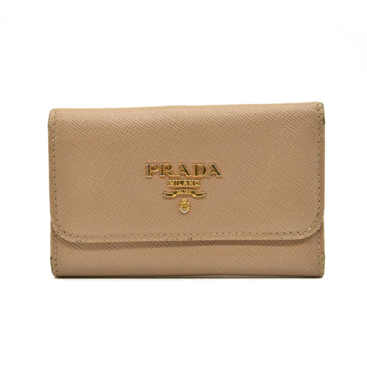 Prada  Saffiano 4 Key Holder Beige