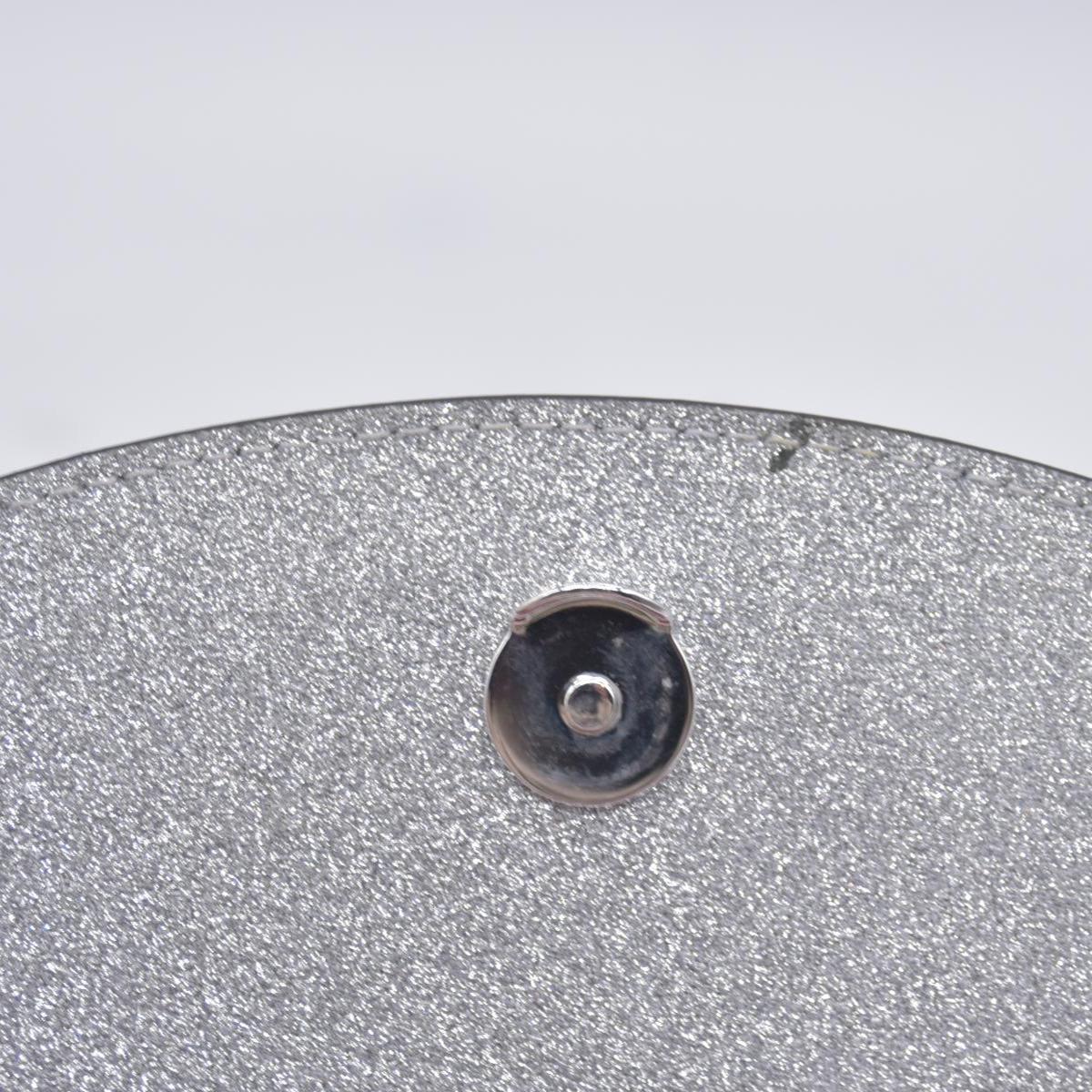 $1190 Christian Louboutin Glitter Calfskin Loubi54 Crossbody Clutch Silver 10021112