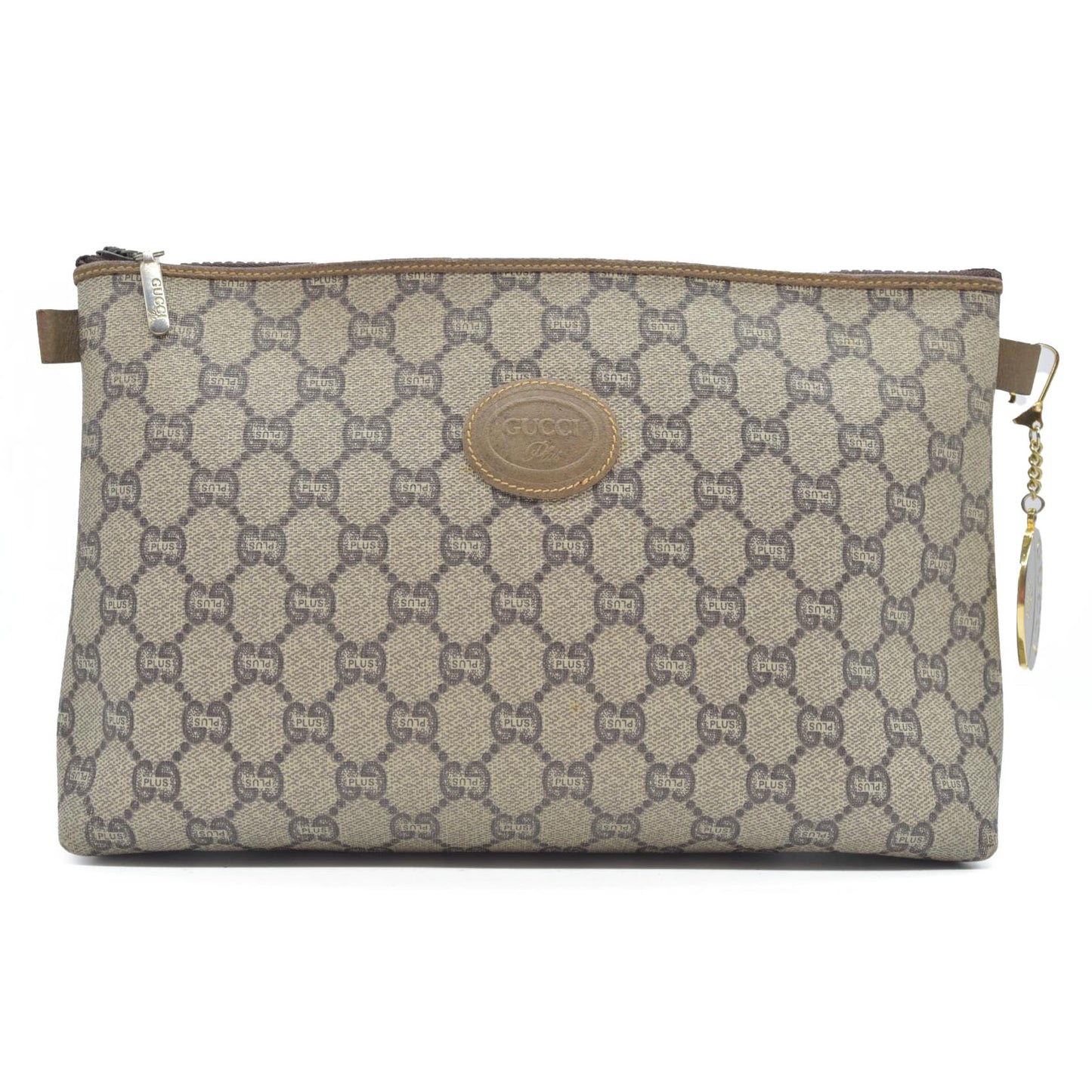 $1100 Gucci GG Gucci Plus PVC Leather Pouch Clutch Bag