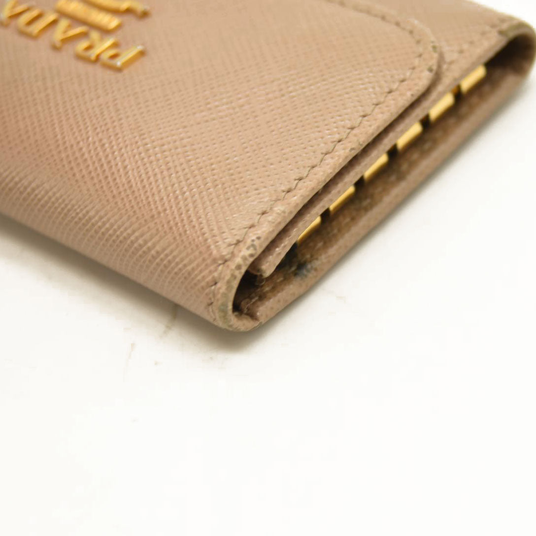 Prada  Saffiano 4 Key Holder Beige