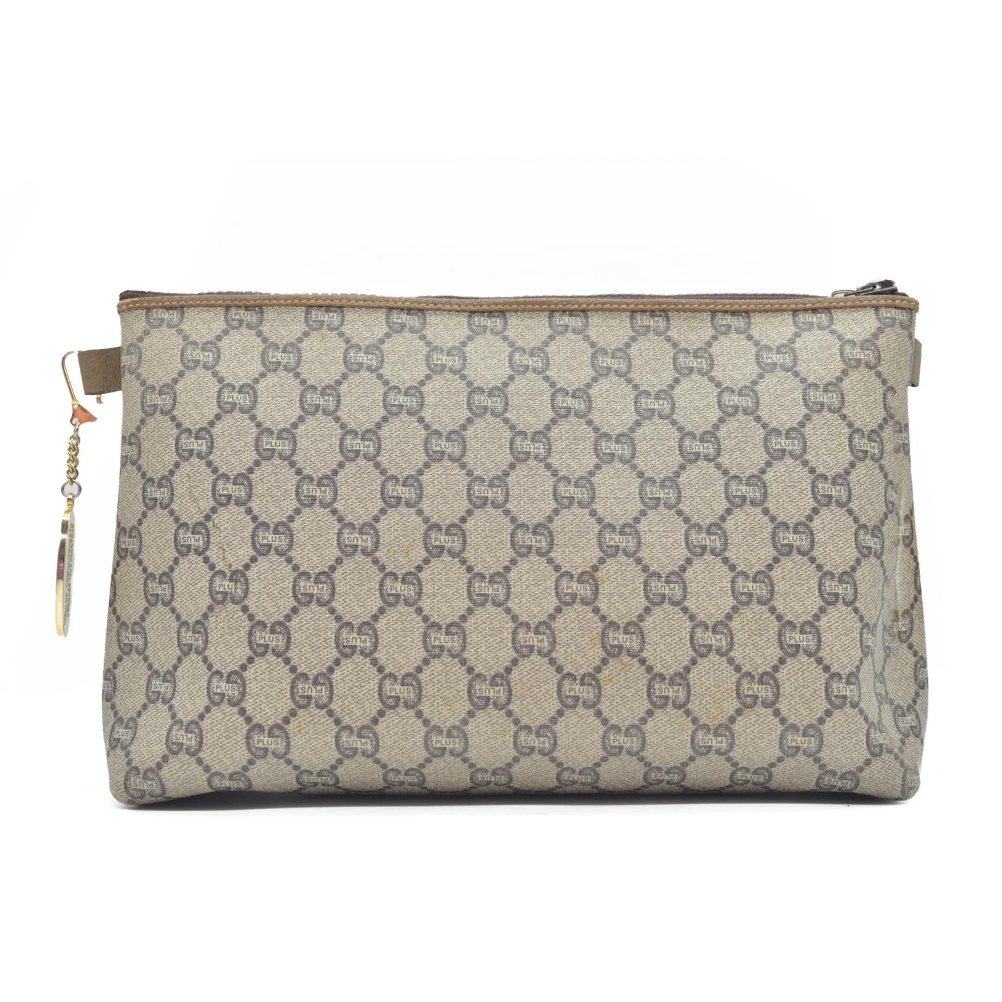 $1100 Gucci GG Gucci Plus PVC Leather Pouch Clutch Bag
