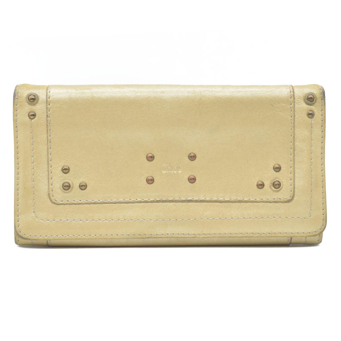Chloe Paddington Leather Long Bifold Wallet Gold