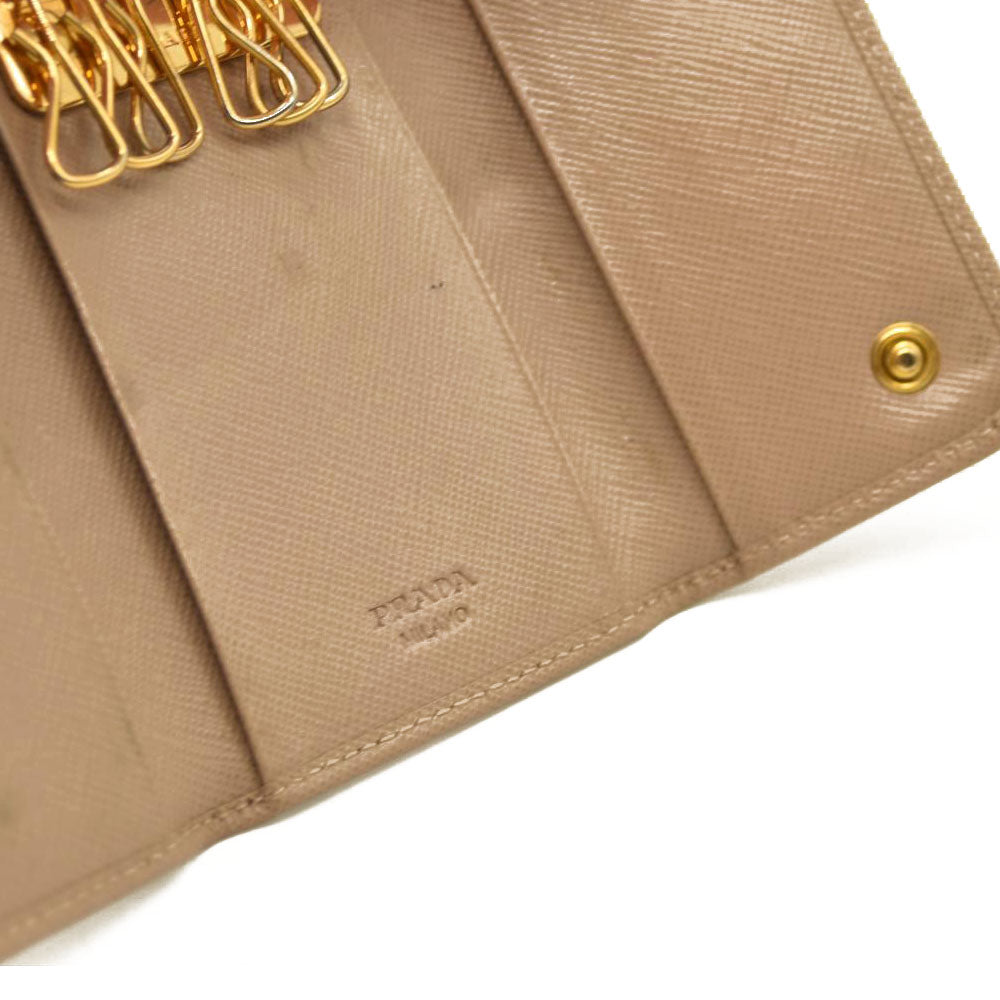 Prada  Saffiano 4 Key Holder Beige