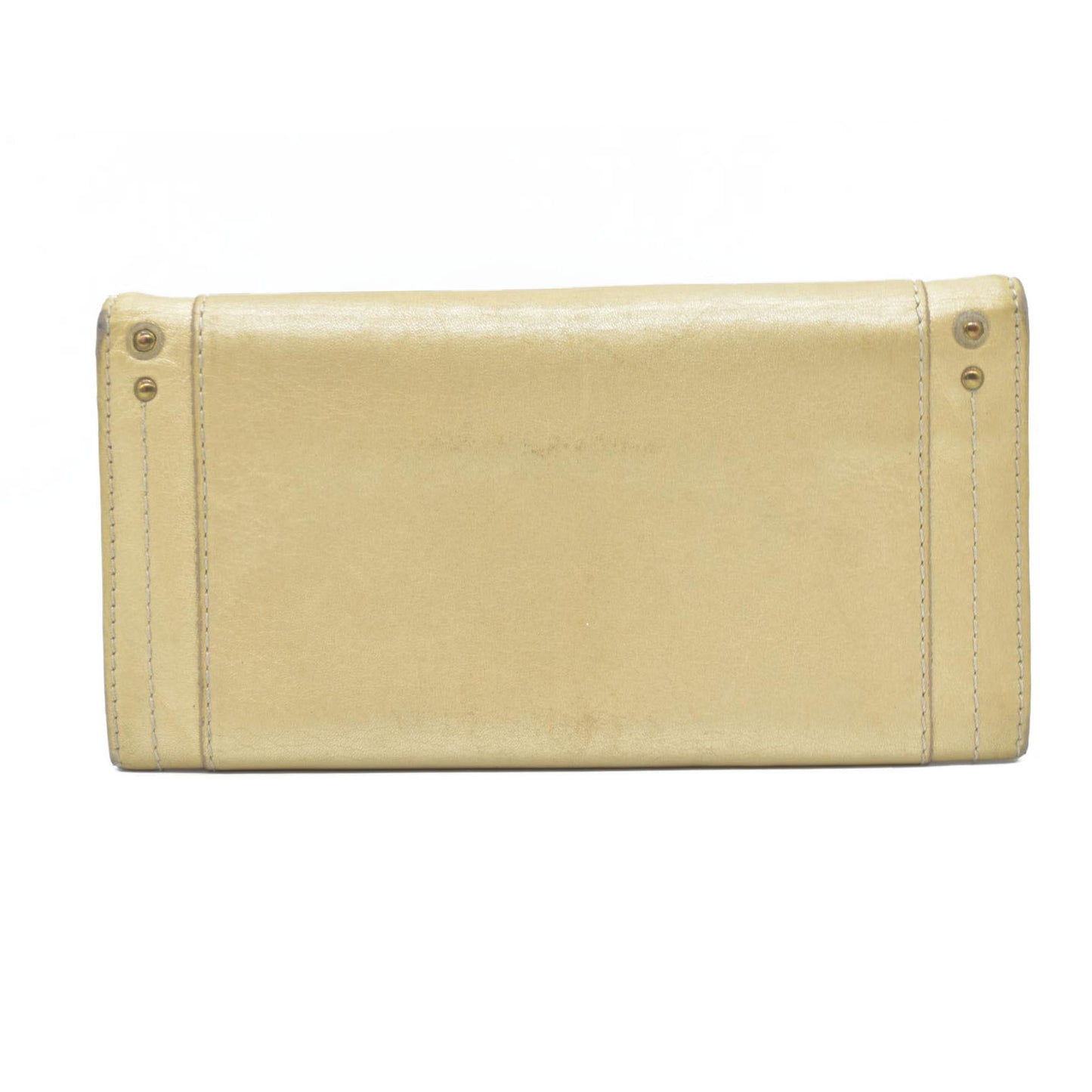 Chloe Paddington Leather Long Bifold Wallet Gold