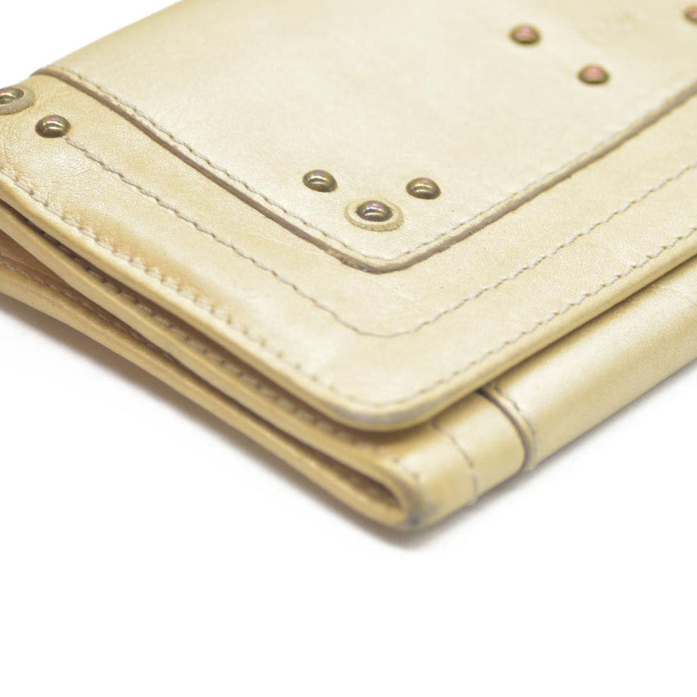 Chloe Paddington Leather Long Bifold Wallet Gold
