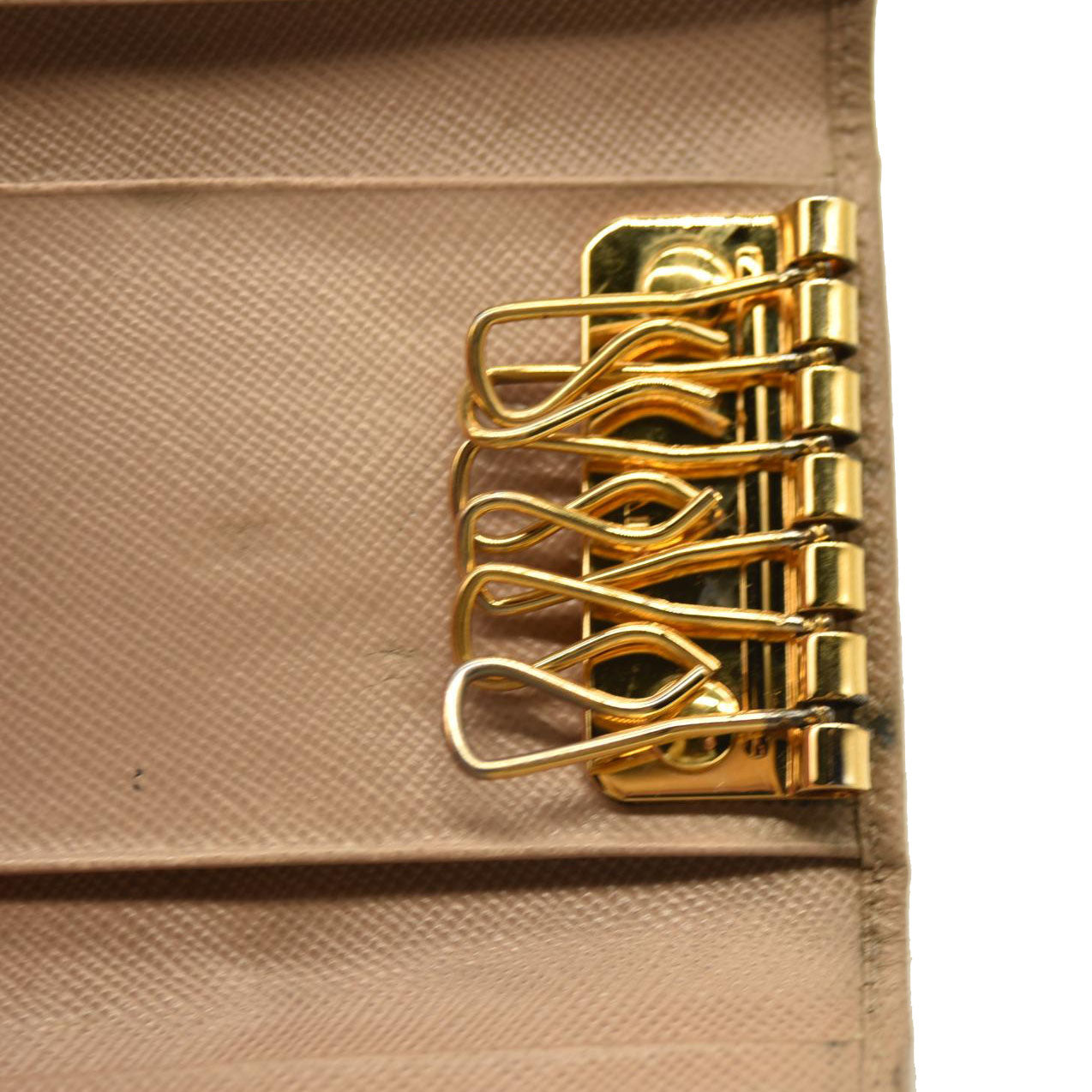 Prada  Saffiano 4 Key Holder Beige