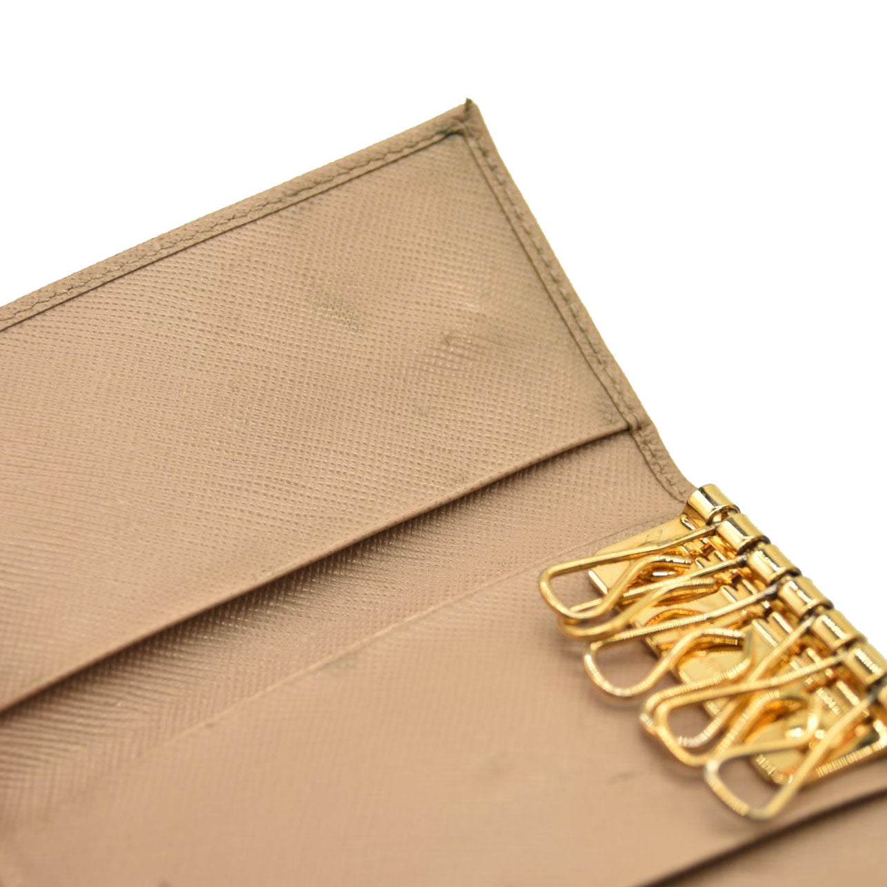 Prada  Saffiano 4 Key Holder Beige