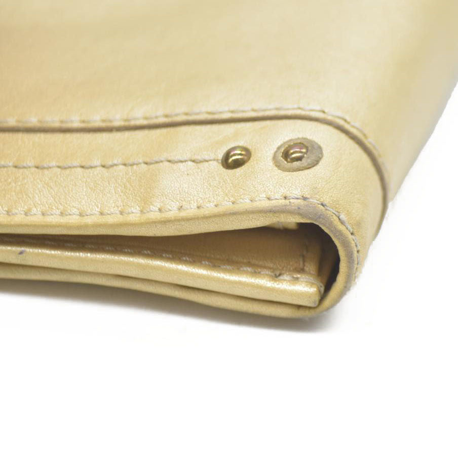 Chloe Paddington Leather Long Bifold Wallet Gold