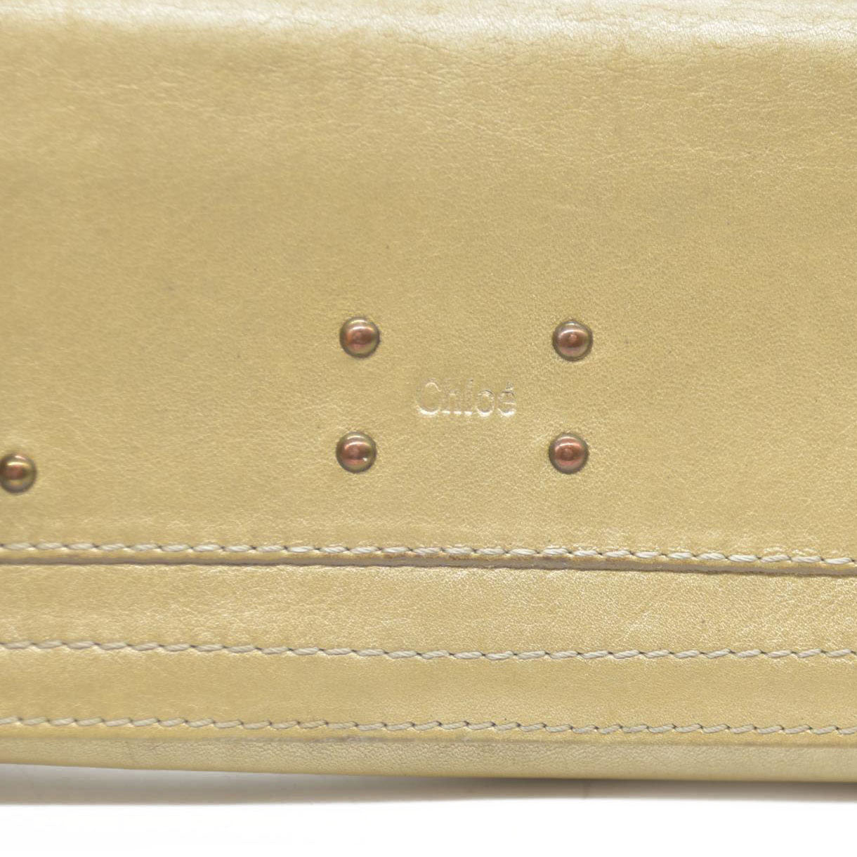 Chloe Paddington Leather Long Bifold Wallet Gold