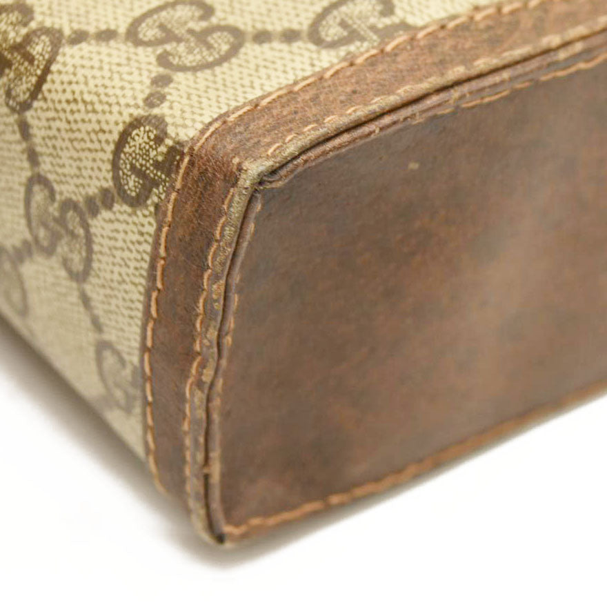 Vintage GUCCI GG Logo PVC Clutch Bag Beige