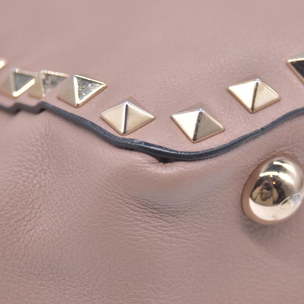 $2450 Valentino Rockstud Top Handle Smalll Shoulder Bag Beige 10021132