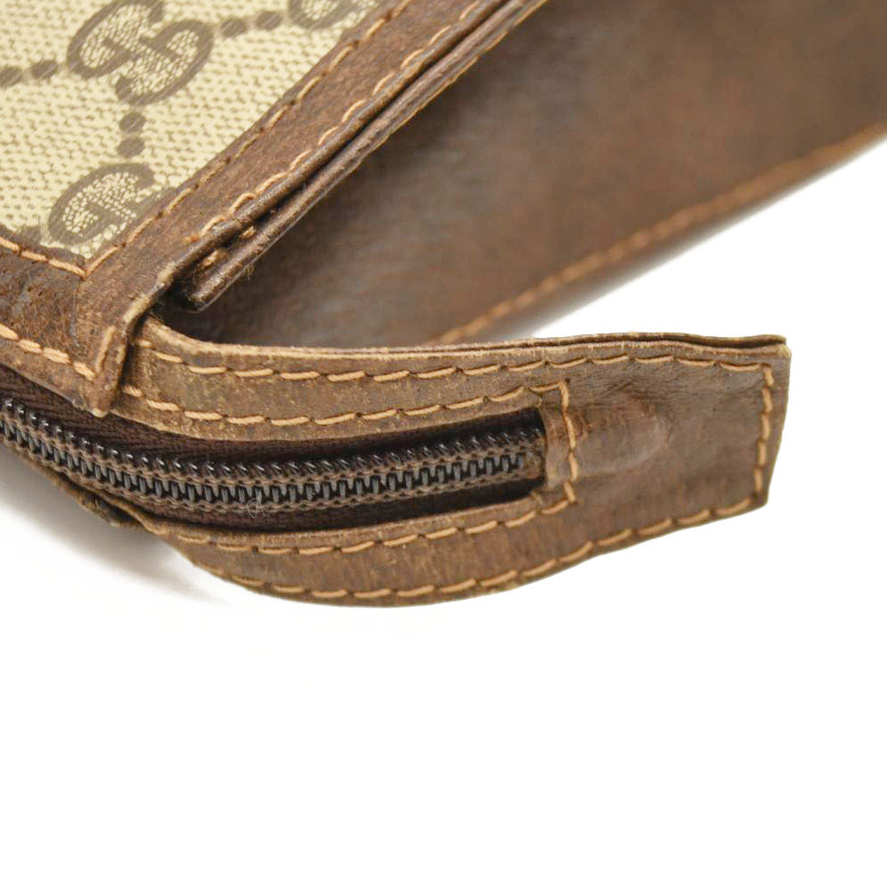 Vintage GUCCI GG Logo PVC Clutch Bag Beige