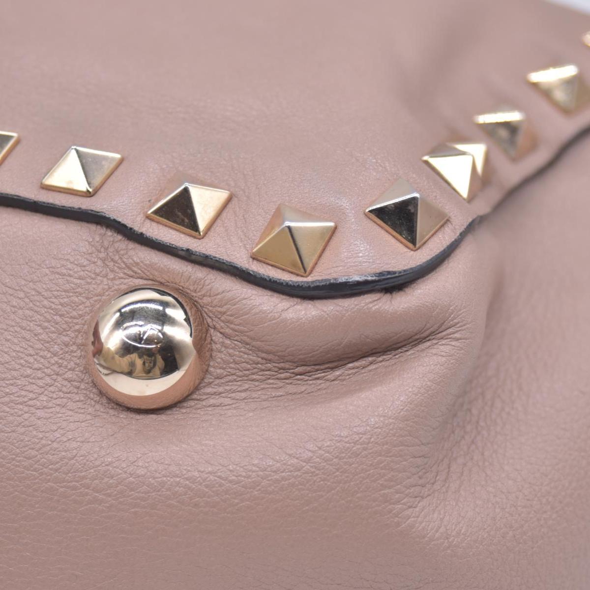$2450 Valentino Rockstud Top Handle Smalll Shoulder Bag Beige 10021132