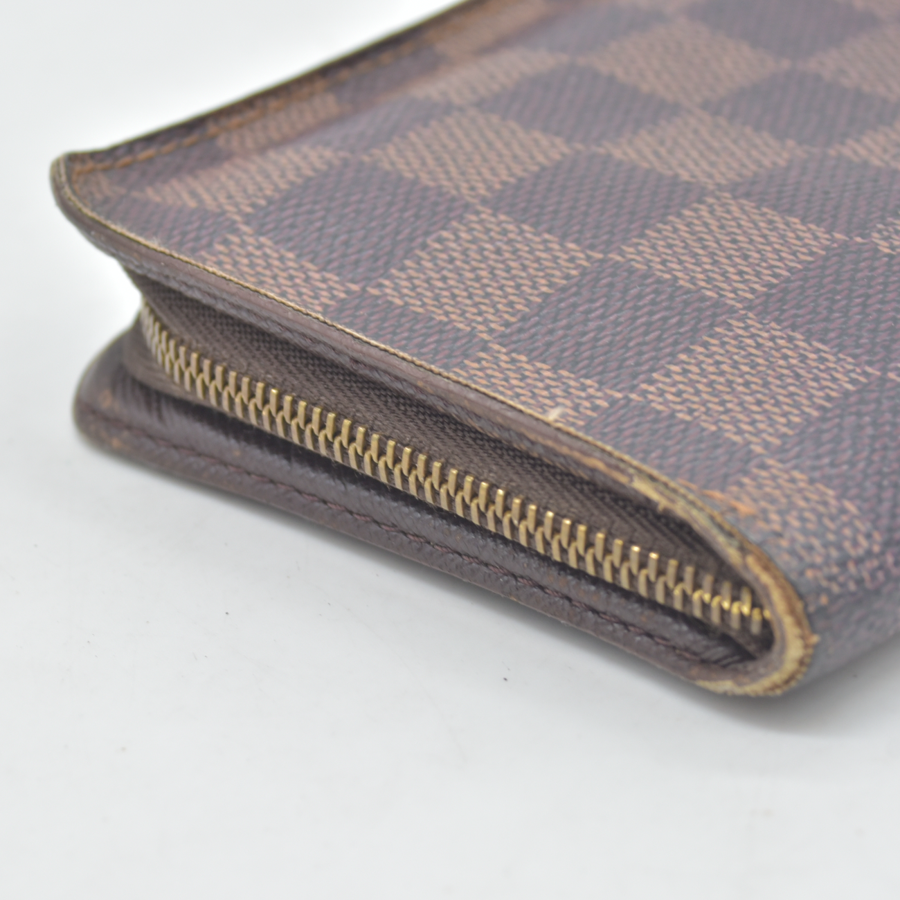 $915 Louis Vuitton Damier Porte Monnaie Zippy Long Wallet Brown CA0040