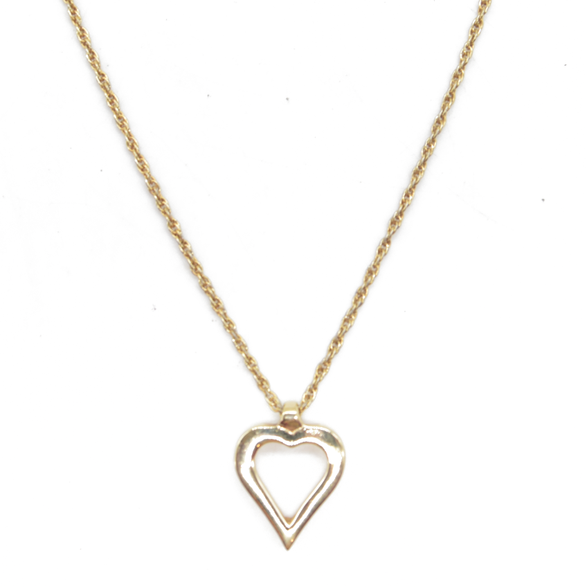 $410 Dior Gold Plated Open Heart Necklace Vintage