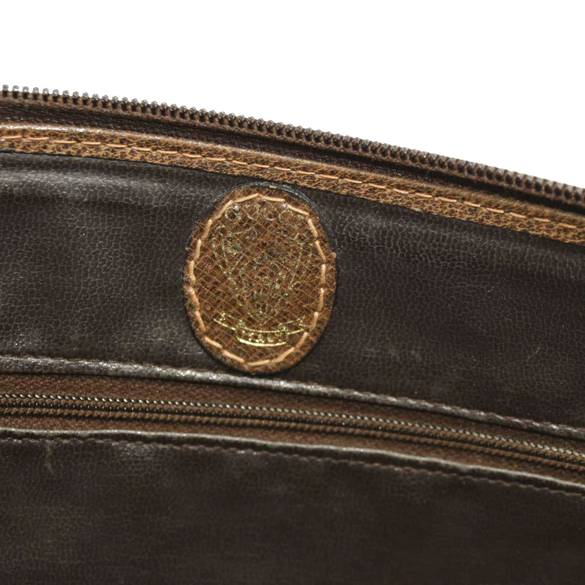 Vintage GUCCI GG Logo PVC Clutch Bag Beige