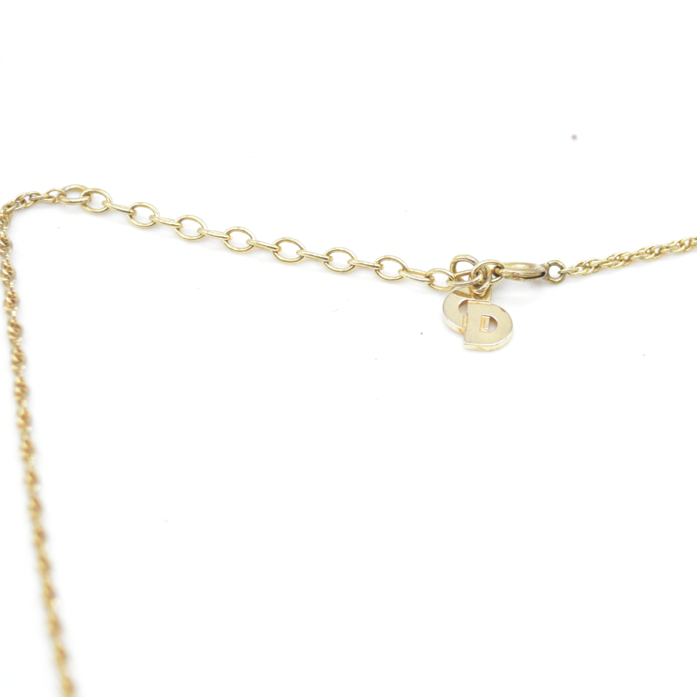 $410 Dior Gold Plated Open Heart Necklace Vintage