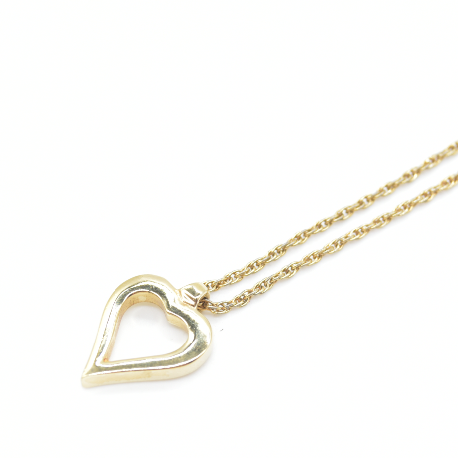 $410 Dior Gold Plated Open Heart Necklace Vintage
