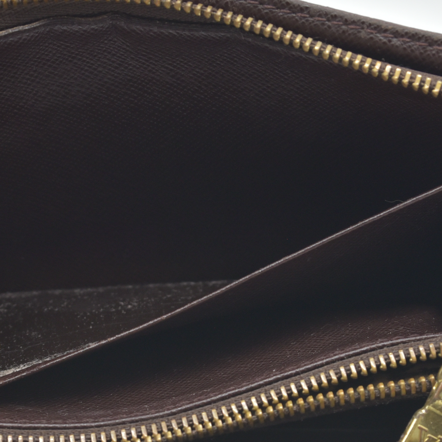 $915 Louis Vuitton Damier Porte Monnaie Zippy Long Wallet Brown CA0040