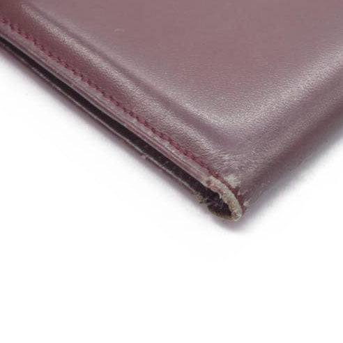 $580 Must de Cartier Leather Bifold Wallet Bordeaux
