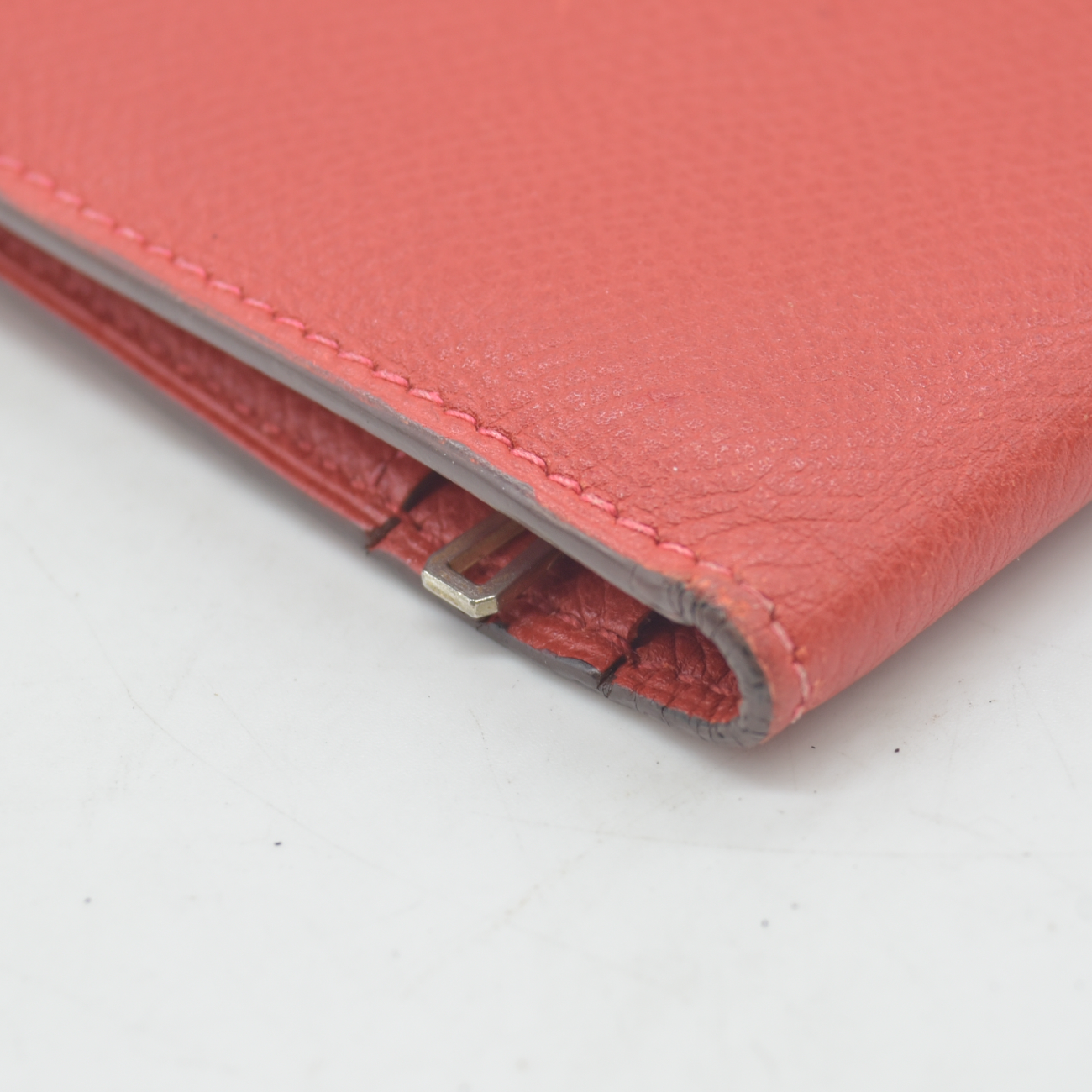 $4100 Hermes Epsom Bearn Gusset Wallet Rouge