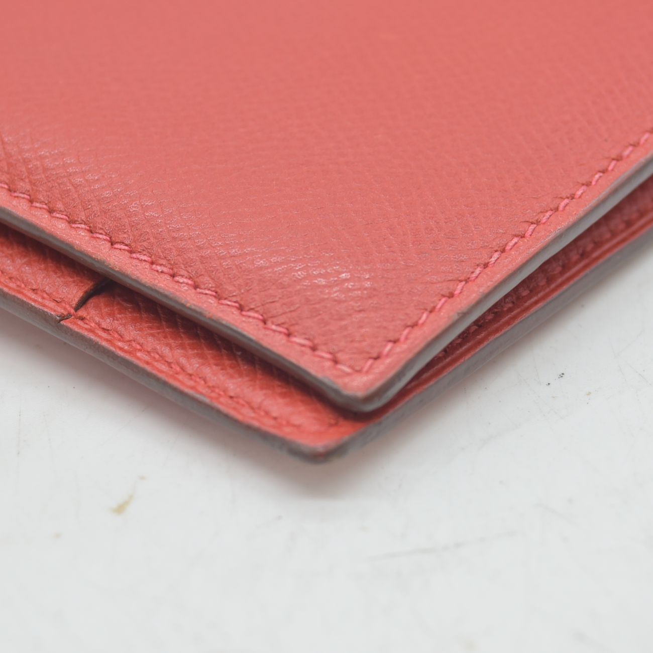 $4100 Hermes Epsom Bearn Gusset Wallet Rouge