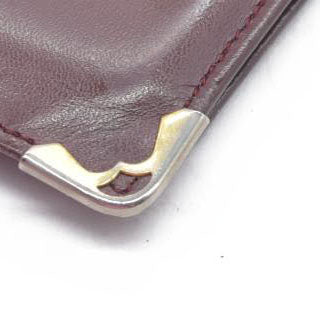 $580 Must de Cartier Leather Bifold Wallet Bordeaux