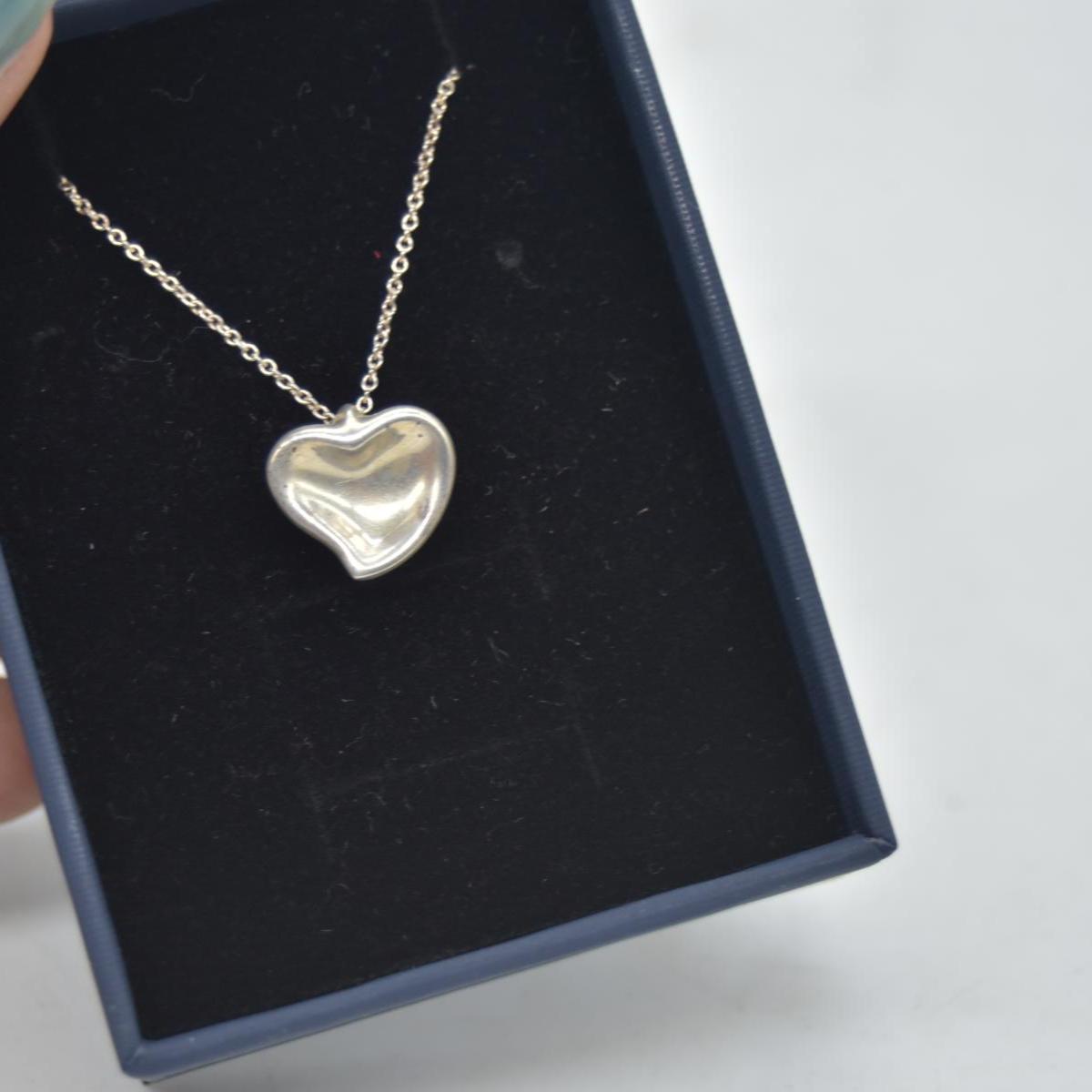 $600 Tiffany & Co. Elsa Peretti Full Heart Pendant in Sterling Silver, 9 mm CONSIGNMENT