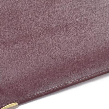 $580 Must de Cartier Leather Bifold Wallet Bordeaux